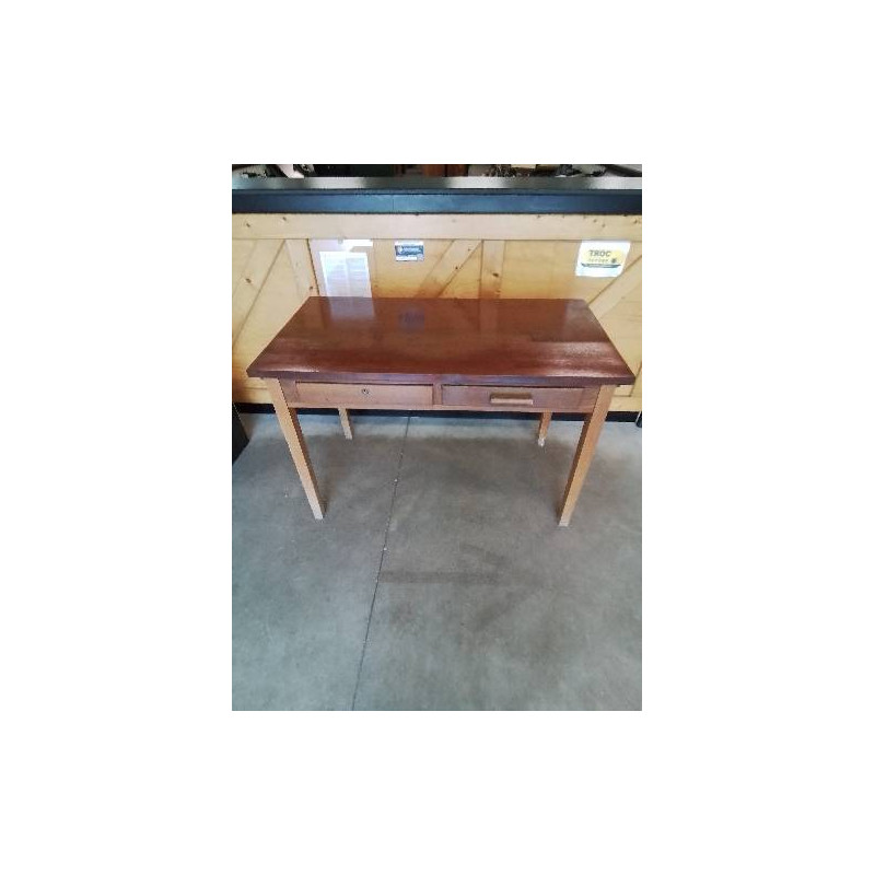 BUREAU BOIS 2 TIROIRS ANNÉES 50 