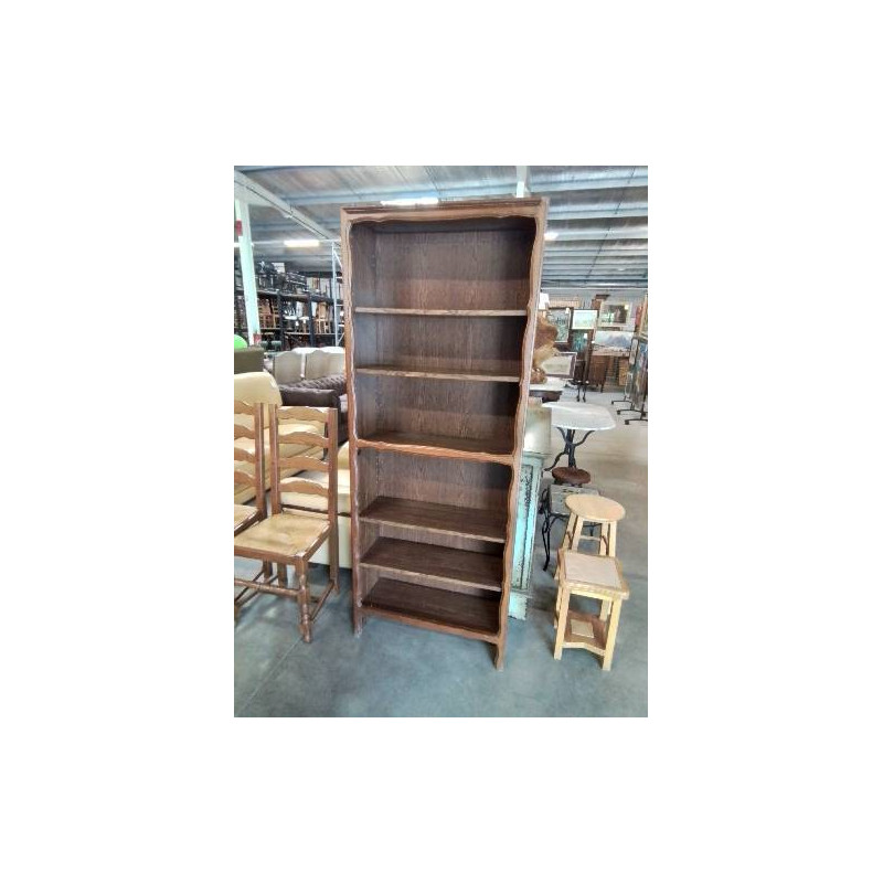 BIBLIOTHÈQUE BOIS CHANTOURNÉ 6 NICHES STYLE RÉGENCE 