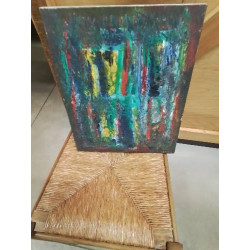 HUILE SUR TOILE ABSTRACTION BRUNO CANTAIS 1966
