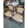 CABRIOLET BOIS ASSISE EG DOSSIER TISSU JAUNE STYLE RÉGENCE 