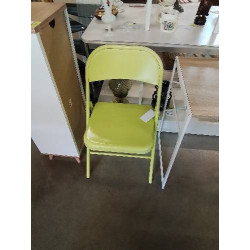 CHAISE PLIANTE MÉTAL VERT