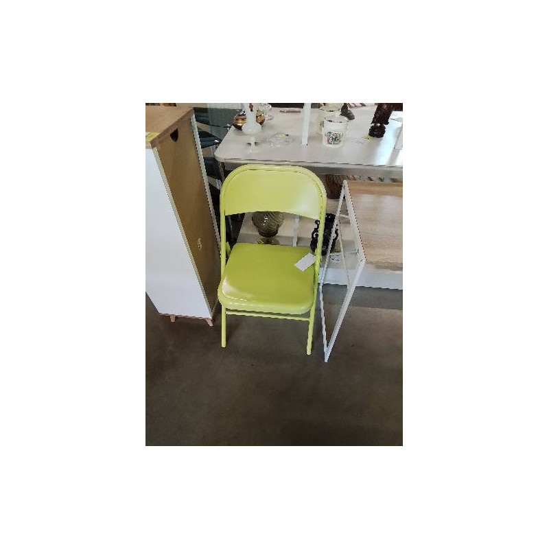 CHAISE PLIANTE MÉTAL VERT