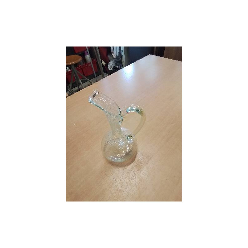 CARAFE VERRE SOUFFLÉ BULLÉ TEINTÉ VERT 