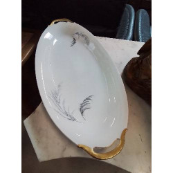 PLAT OVALE PORCELAINE  DORÉ...