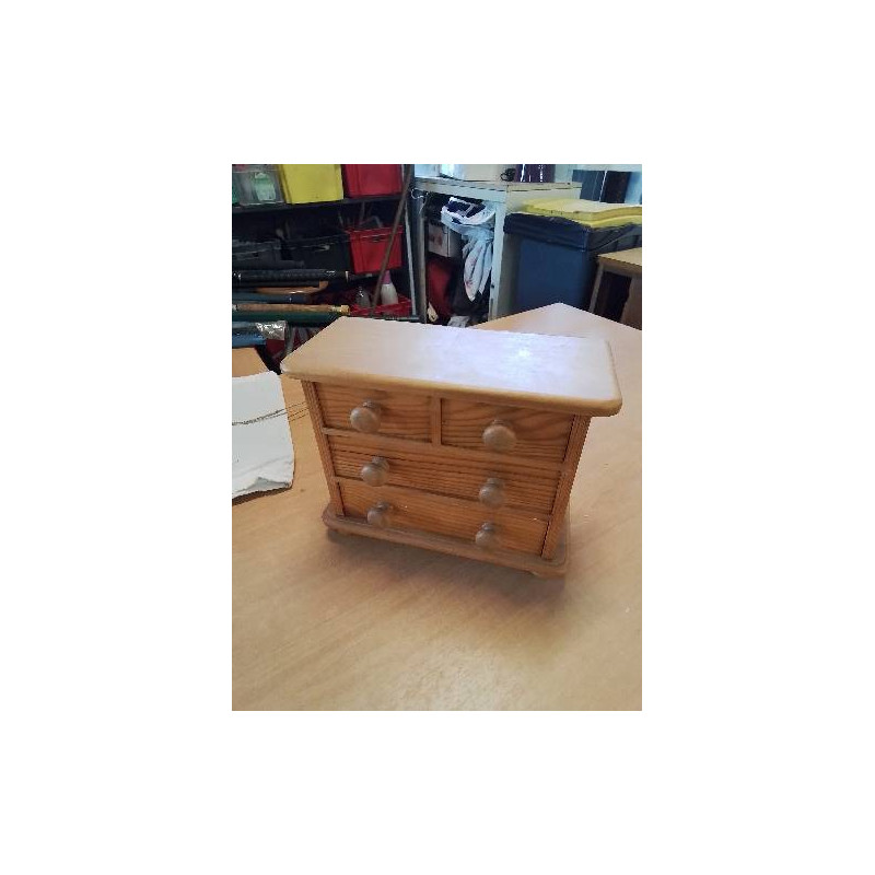 COMMODE A BIJOUX PIN 4 TIROIRS 