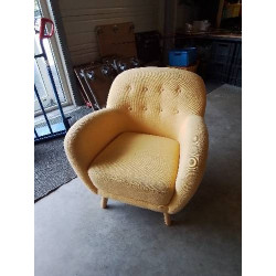 FAUTEUIL TISSU JAUNE...