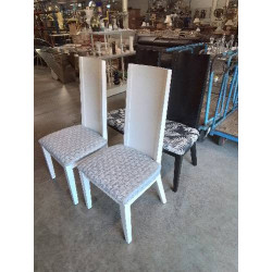 4 CHAISE BOIS BLANC ET NOIR...
