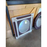 MIROIR BOIS PEINT POURPRE ET ARGENT