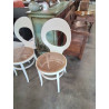 4 CHAISES BOIS BLANC CANNÉ BAUMANN MODÈLE MOUETTE ANNÉES 60/70