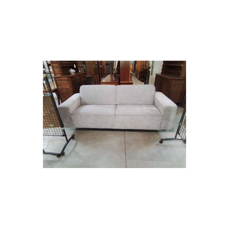 CANAPÉ 3 PLACES TISSU GRIS EN L\'ÉTAT 