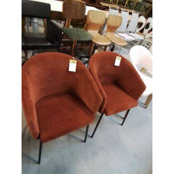 FAUTEUIL VELOURS  OCRE...