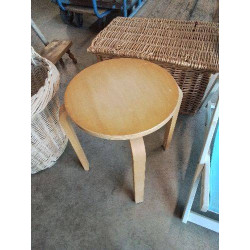 TABOURET ROND BOIS CLAIR