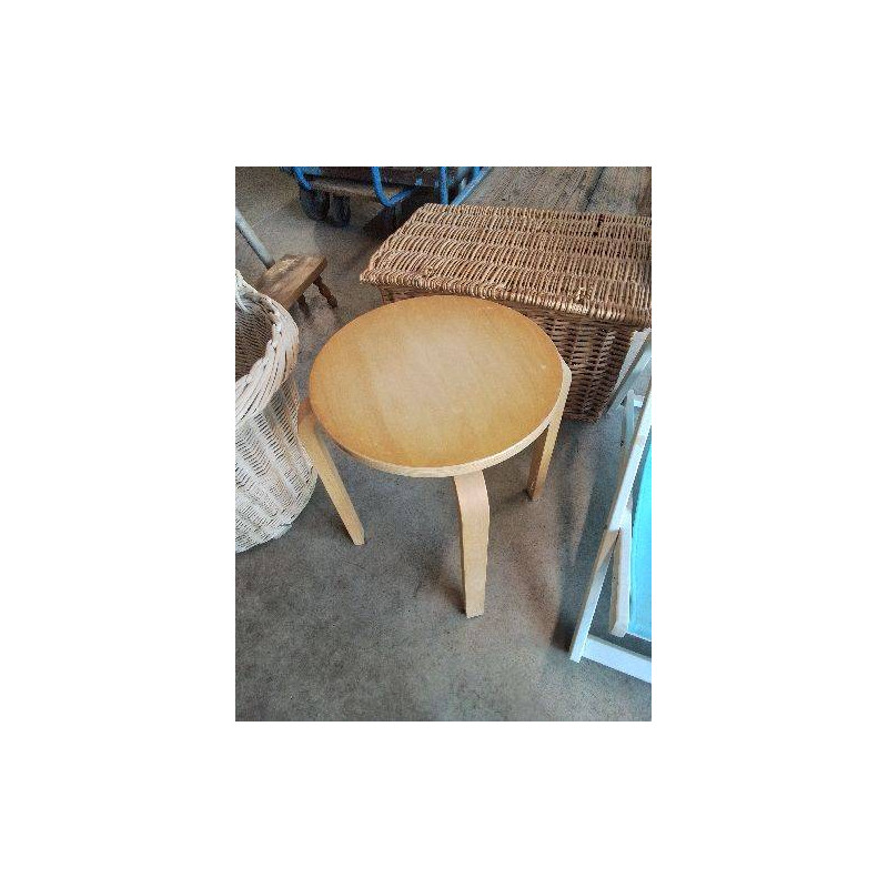 TABOURET ROND BOIS CLAIR