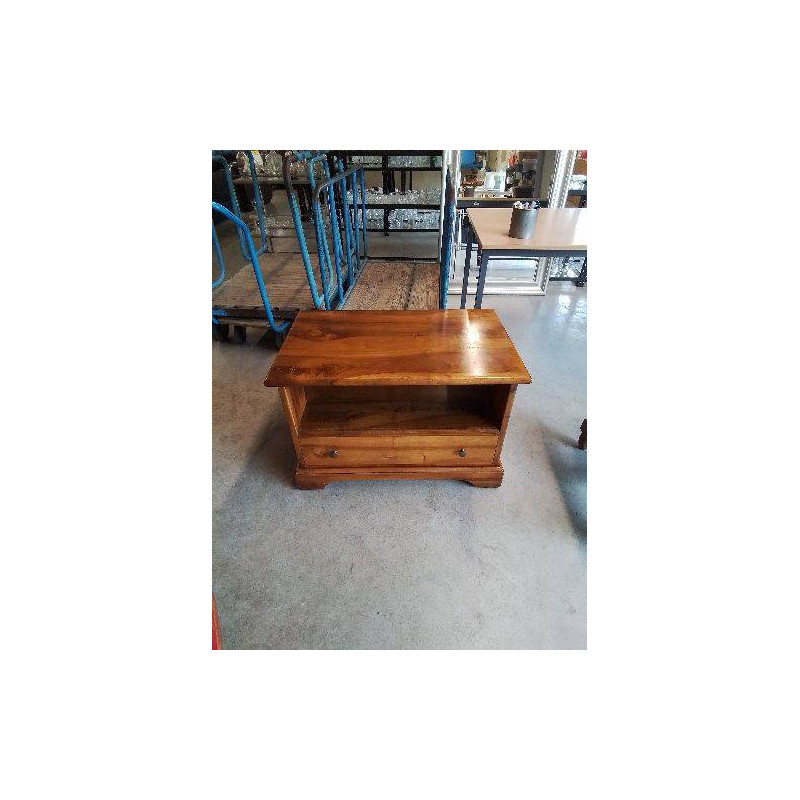MEUBLE TV BAS 1 NICHE 1 TIROIR STYLE LOUIS PHILIPPE 