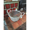 PANIER ROND  MÉTAL CHROMÉ GRILLAGÉ 