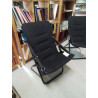 FAUTEUIL PLIANT METAL ET TISSU NOIR 
