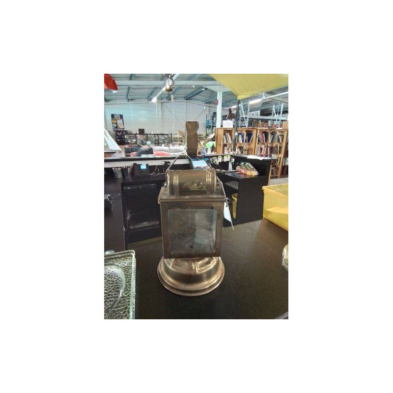 LAMPE SNCF CHEF DE GARE LAITON ET VERRE ALBERT BUTIN ANNEES 40