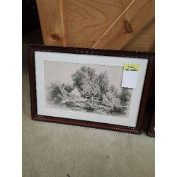 GRAVURE ETUDE D ARBRES A LA...