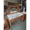 COIFFEUSE ART DECO 2 TIROIRS PLATEAU MARBRE