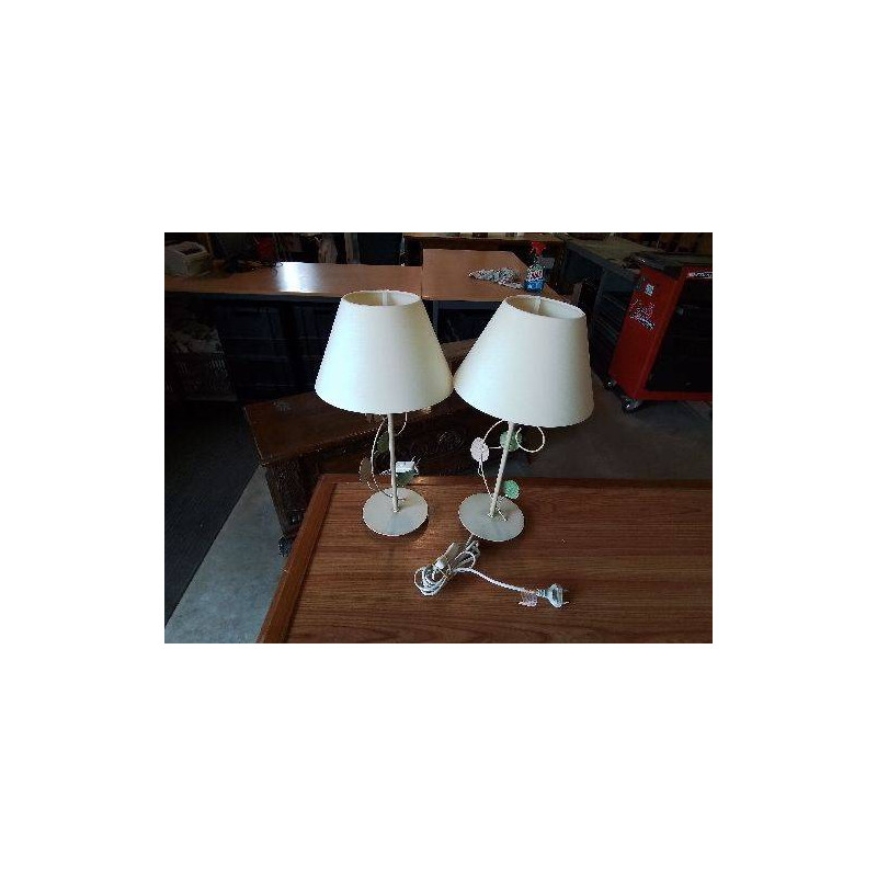 LAMPE MÉTAL CRÈME AUX FEUILLES AJ ECRU