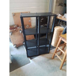 ÉTAGÈRE BOIS NOIR 6 NICHES 