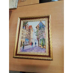 HUILE SUR TOILE ROUEN RUE...