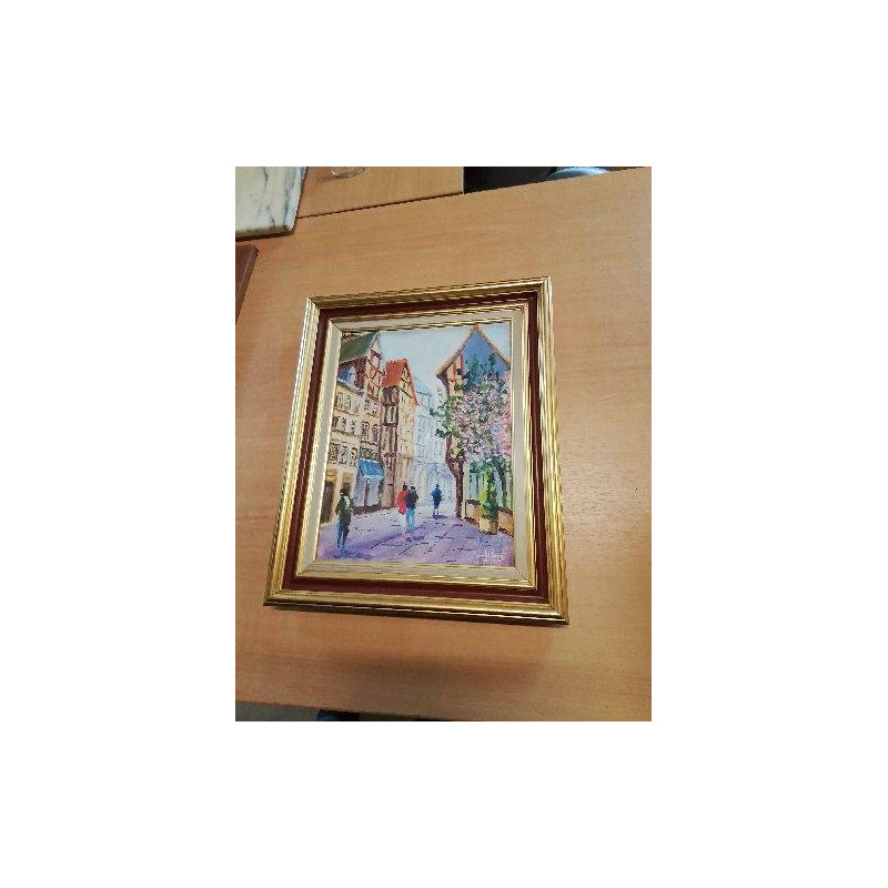 HUILE SUR TOILE ROUEN RUE SAINT ROMAIN 27X35
