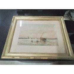 AQUARELLE MARINE BARQUE...