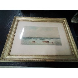 AQUARELLE MARINE  VOILIERS...