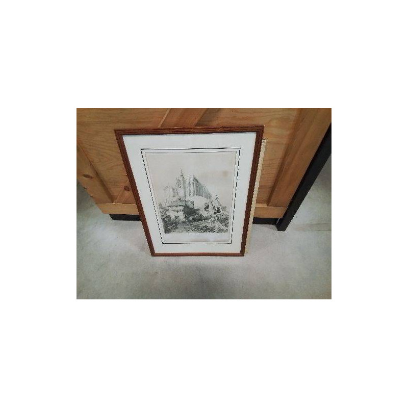 LITHOGRAPHIE LE MONT ST MICHEL  D APRES GEORGES ADLEMARD  BOUET -1817 1890-