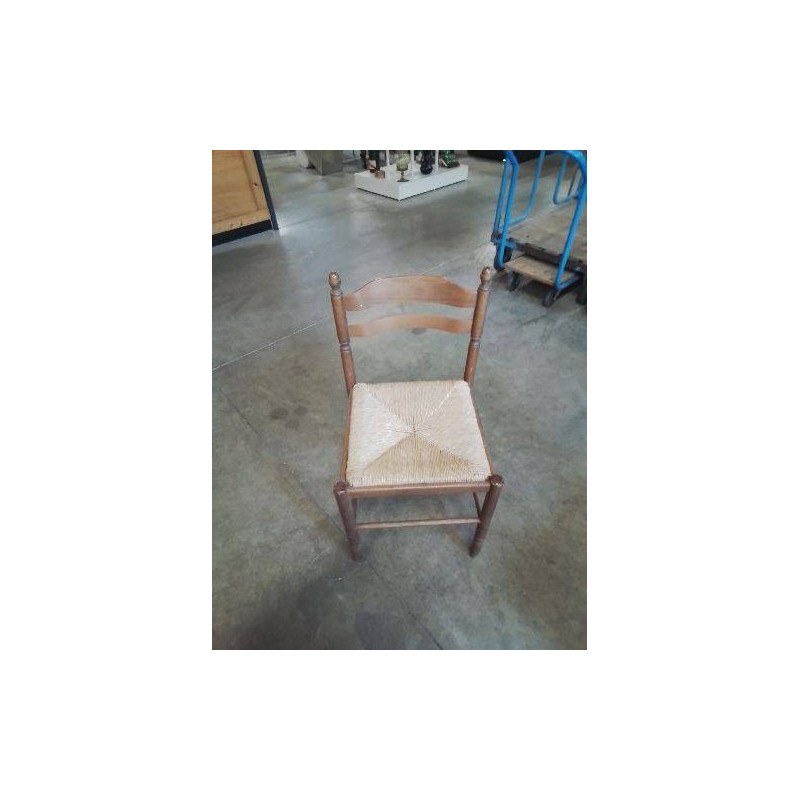 CHAISE BOIS PAILLÉ 