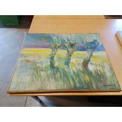 HUILE SUR TOILE ARBRES...