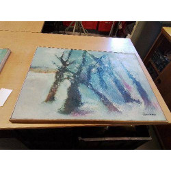 HUILE SUR TOILE ARBRES...