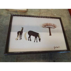 AQUARELLE LES CHEVAUX ET L...