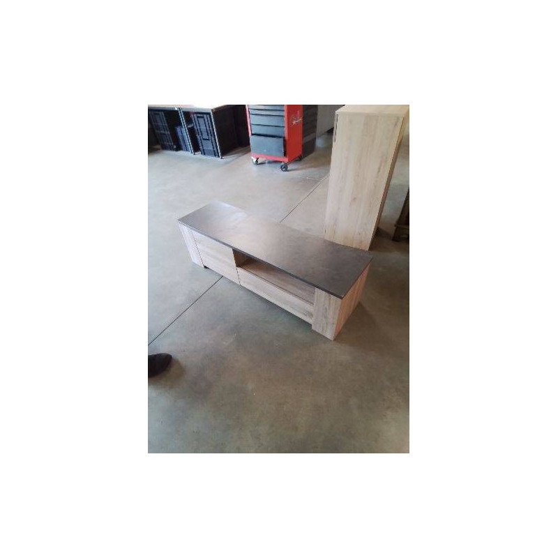 MEUBLE TV BOIS 1 PORTE 1 TIROIR 1 NICHE
