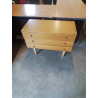 COMMODE 3 TIROIRS ANNÉES 60 BOIS CLAIR 