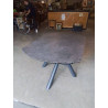 TABLE EXTENSIBLE MONDO VIRO VERRE EFFET MARBRE PIÈTEMENT MÉTAL GRIS 2 RALLONGES DE 35 CM