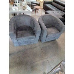 FAUTEUIL CLUB TISSU GRIS 