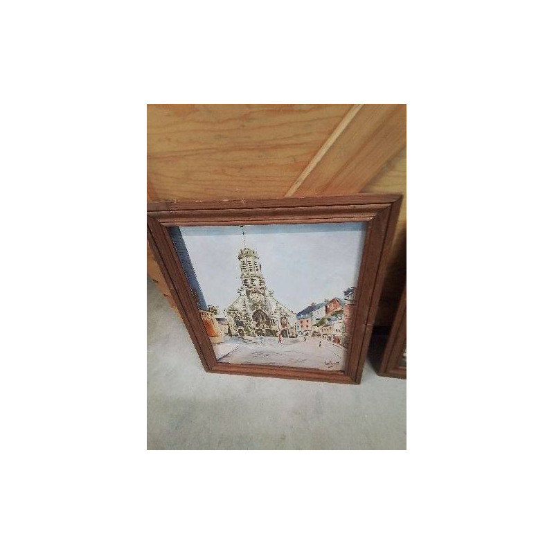 HUILE SUR TOILE HONFLEUR EGLISE ST LEONARD 
