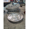 CENTRE DE TABLE A COMPARTIMENTS CRISTAL ET MÉTAL DORE STYLE LOUIS XVI 