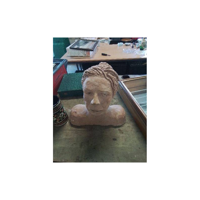 SCULPTURE TERRE CUITE BUSTE DE FEMME 