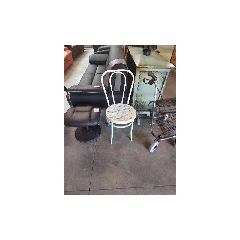 CHAISE BISTROT PIÈTEMENT METAL BLANC 