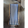CHILIENNE PLIANT TISSU RAYÉ BLEU ET BLANC 