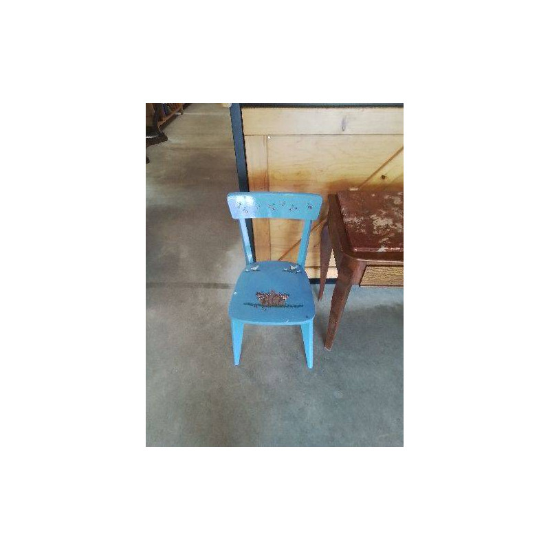 CHAISE BOIS BLEU AU CERISE ANNES 50