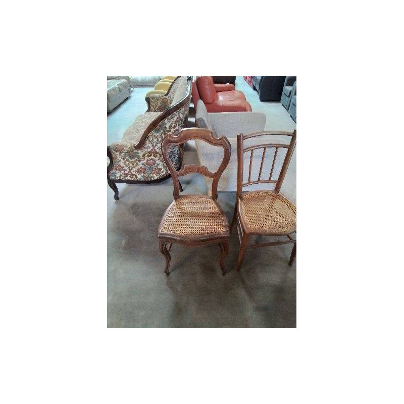 CHAISE NAPOLÉON III BOIS CANNÉ DOSSIER CHANTOURNÉ 