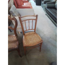 CHAISE BOIS CANNÉ DÉBUT XXE 