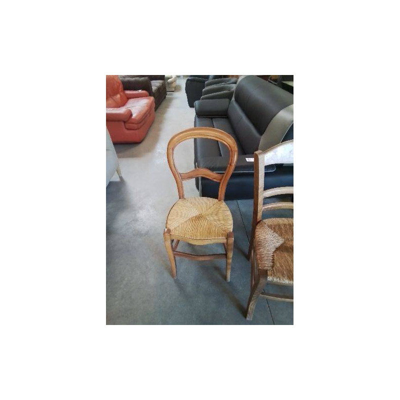 CHAISE NAPOLÉON III BOIS PAILLÉ DOSSIER CINTRÉ 