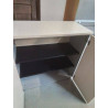 ARMOIRE BASSE DE BUREAU BOIS BEIGE ET GRIS  2 PORTES HAWORTH