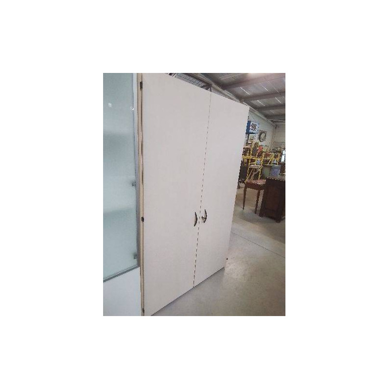 ARMOIRE DE BUREAU BOIS BEIGE 2 PORTES 