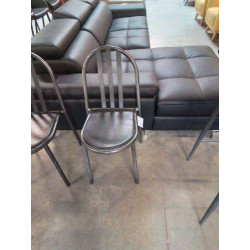 PAIRE DE CHAISES  MODELE 222  ACIER ASSISE CUIR NOIR   ROBERT MALLET STEVENS -1886 1945 -